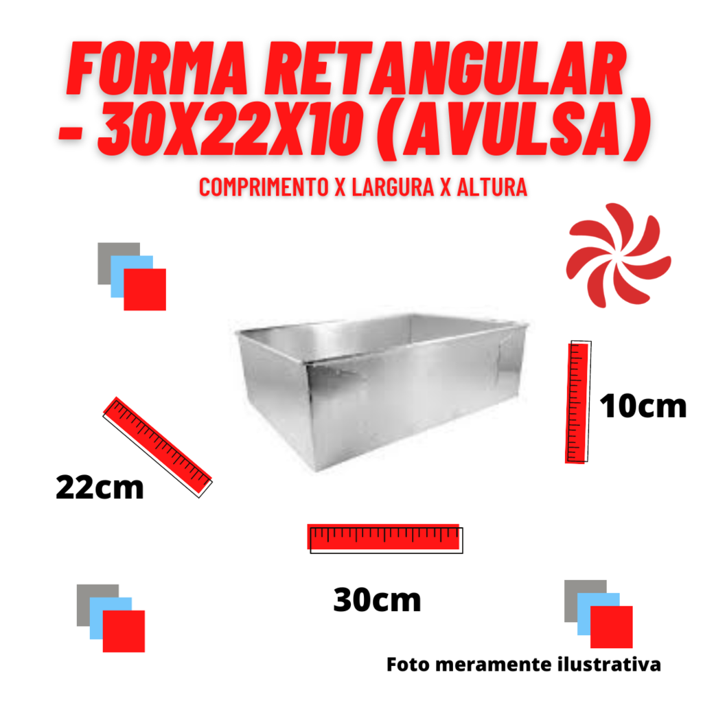 FORMA RETANGULAR 10CM - 30X22X10