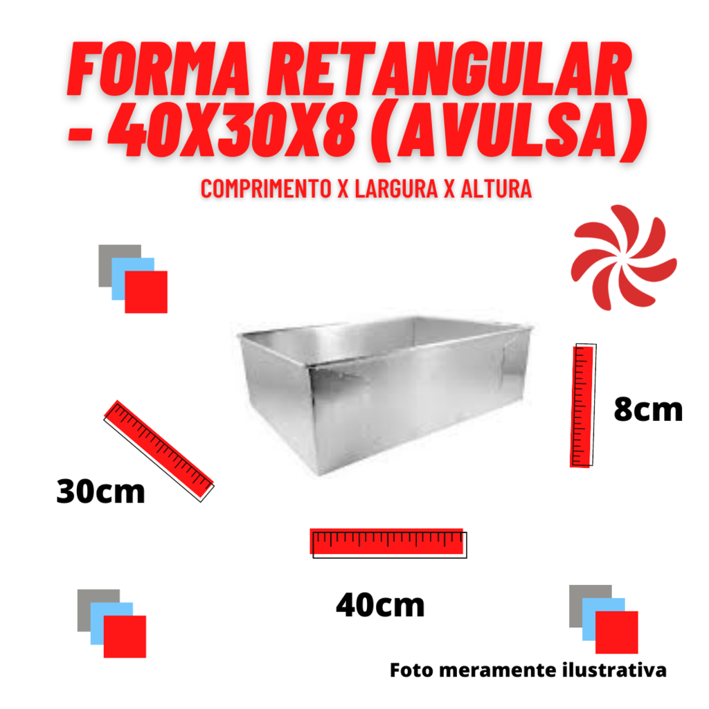 FORMA RETANGULAR 08CM - 40X30X8