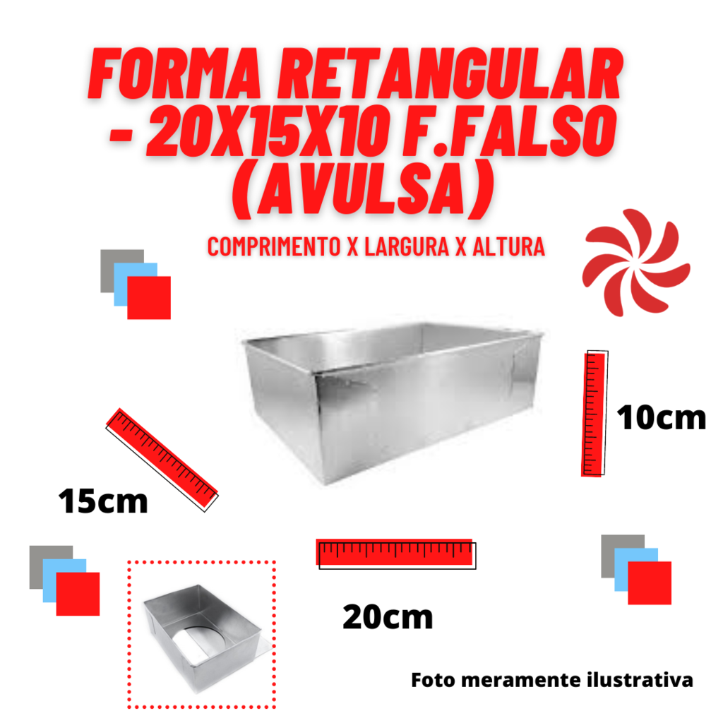 FORMA RETANGULAR F.FALSO 10CM - 20X15X10