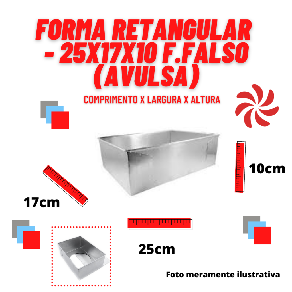 FORMA RETANGULAR F.FALSO 10CM - 25X17X10