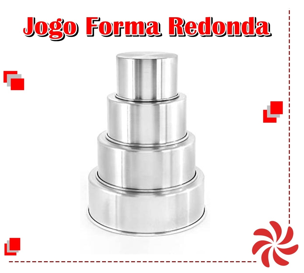 JOGO DE FORMA REDONDA C/4 - 10CM DE ALTURA - x15 x20 x25 x30