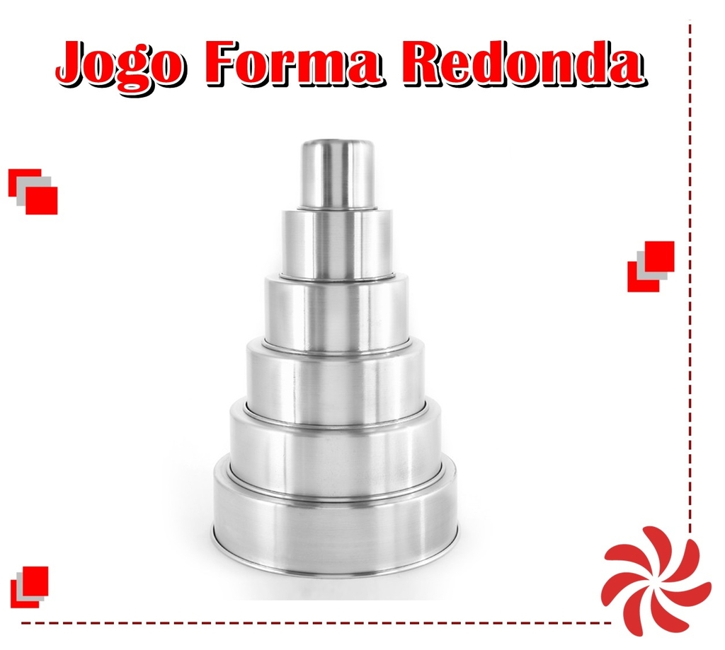JOGO DE FORMA REDONDA C/6 - 10CM DE ALTURA - x10 x15 x20 x25 x30 x35