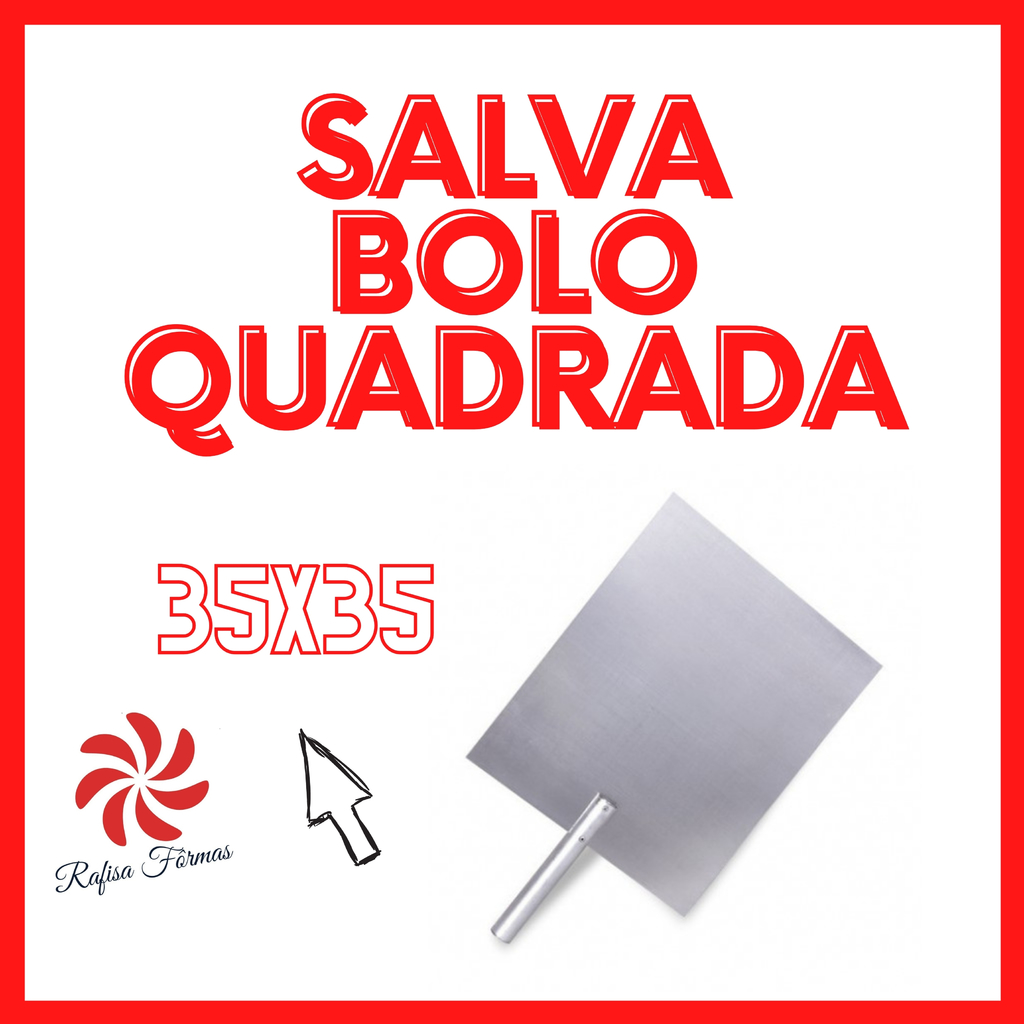SALVA BOLO COM CABO QUADRADO - 35CM