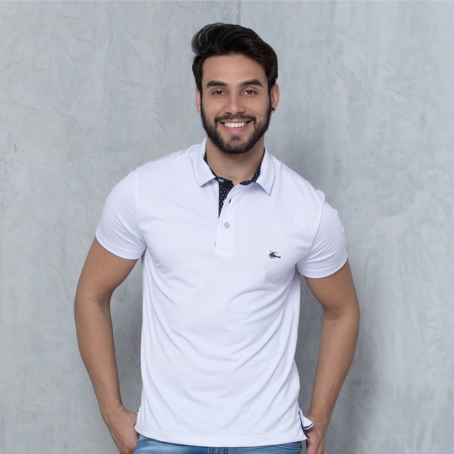 CAMISA POLO SALLO BASICA BRANCA SLIM - DSOCIAL