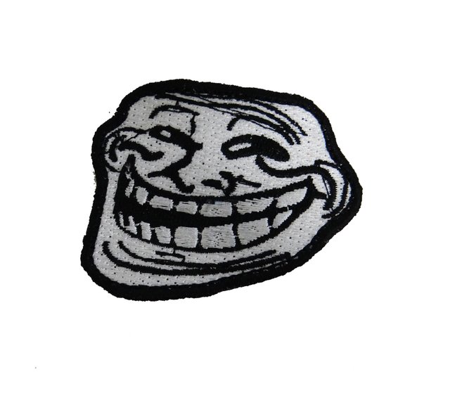 Troll Face Emoji Meme Iron On Embroidered Patch 