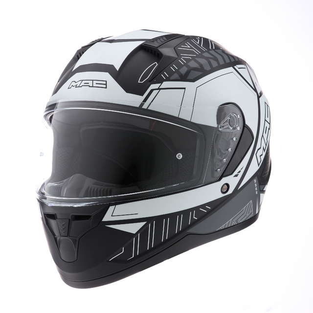 Casco Integral Bass ARCADE Negro Blanco Mate