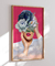 Quadro Decorativo Poster Abstrato Rosa, Pink, Colagem, Mulher, Céu e Flores - loja online