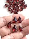 APLIQUE PEDRA GOTA VERMELHO (13MM) - 5 UNIDADES