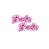 APLIQUE NOME BARBIE EMBORRACHADO FUNDO ROSA - 4CM - 2 UNIDADES