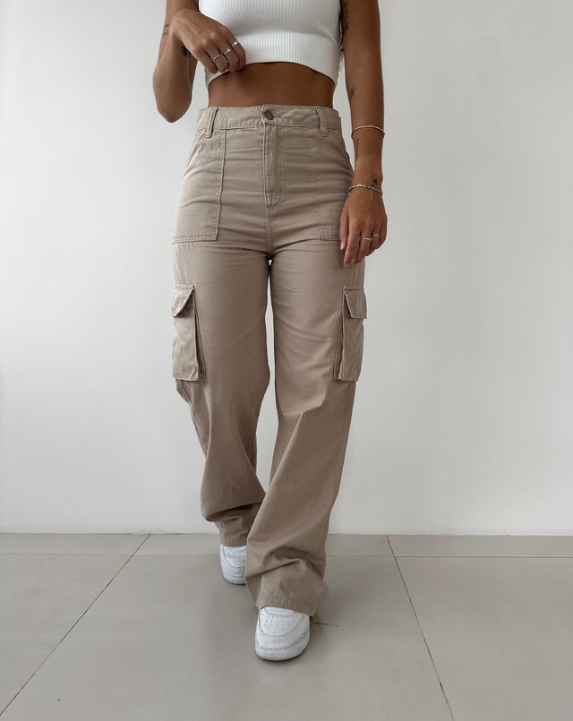 CALÇA CARGO JEANS AREIA - L I F F E S T O R E