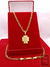 Corrente Cadeado 60cm 4mm Fecho Gaveta Banhada a Ouro 18K +Pingente Cruz com Perfil de Cristo - comprar online