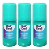 Kit Roll Droll 3 Desodorante Roll-on 44ml Unscented Azul