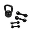 Kit Halteres Bola + Kettlebell Emborrachados - TOTAL 18kg