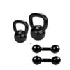 Kit Halteres + Kettlebell Emborrachados - Total 30kg