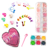 Removedor Elastico com Kit 160 Itens para Penteado Infantil Colorido Glitter + Elásticos + Xuxinhas + Terere