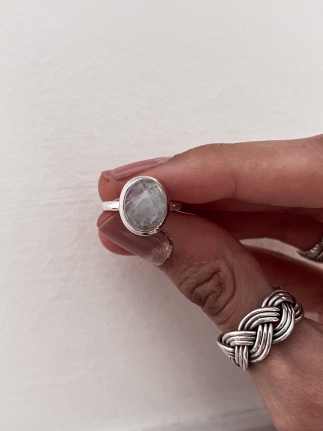 Anillo piedra luna plata hotsell