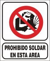 CARTEL ALTO IMPACTO 28 X 22 CM LINEA PROHIBICION 1017