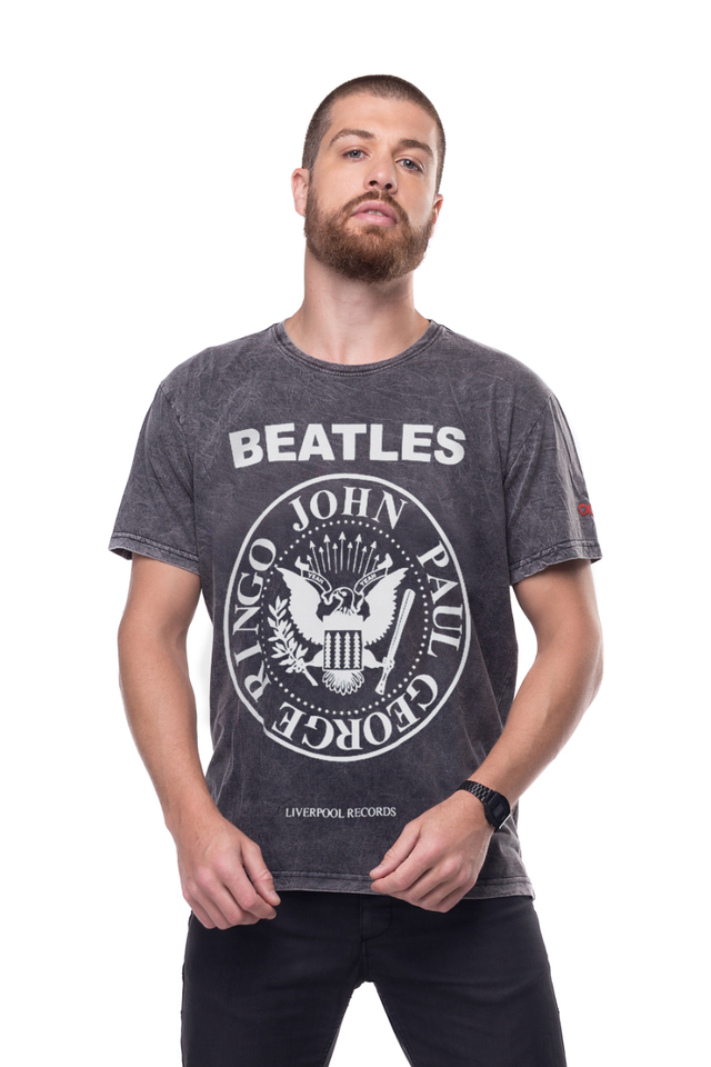 Camiseta Masculina Estonada Beatles Ramones
