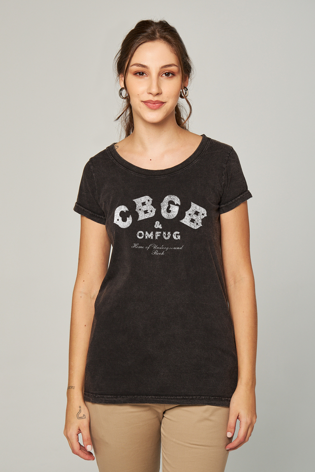 T-shirt Estonada Feminina CBGB - Useliverpool