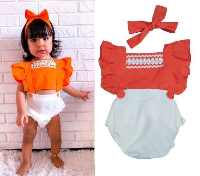 Romper Moana + Colar - TRAKINOS MODA BABY - A Lojinha com os Looks do Amor  da Sua Vida