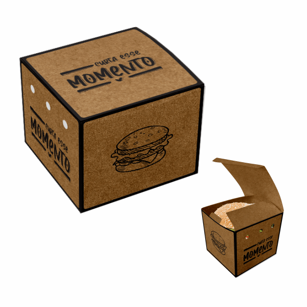 Caixa papel kraft para hambúrguer delivery - 25 unidades - Duster