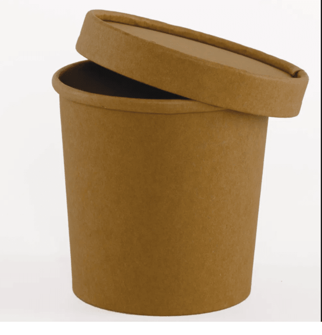 Pote e tampa de papel biodegradável 768ml - KRAFT DARNEL
