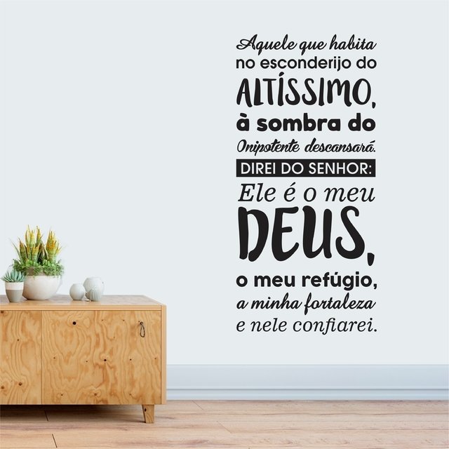 Adesivo Decorativo Parede Salmo 91 Não Temerei Mal Algum - Decore