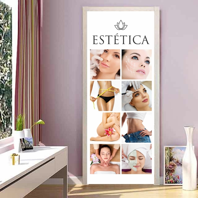 Adesivo Salão De Beleza Seu Nome Porta Parede Estética 01