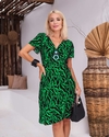 vestido envelope transpassado wrap dress curto zebra verde