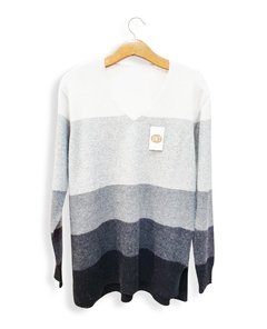 4336-R / Sweater Combinado Escote V en internet