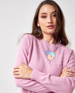 1310 / Sweater Pullover Bremer Dama Clásico Lana Merino Y Angora - tienda online