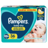 PROMO 10% OFF Pampers Baby Dry Recién Nacido Hipoalergénico x36u Hasta 6k