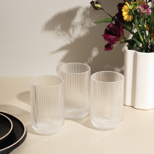 SET X 6 VASOS DE VIDRIO KINGDOM - Sineta deco+home