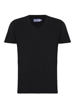 Camiseta Gola V Fio Egípcio Preto