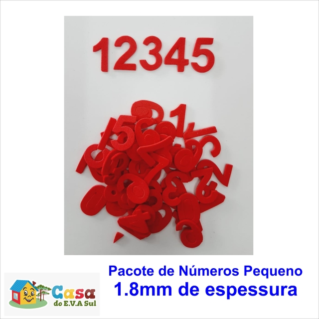 Pacote de Números Pequenos 2,5cm Altura