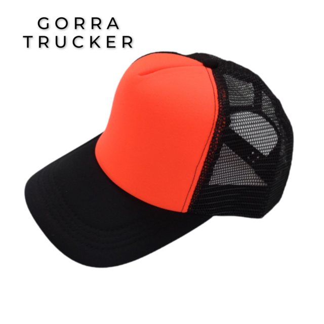 Gorra Trucker Negra Frente Negro de 5 Gajos