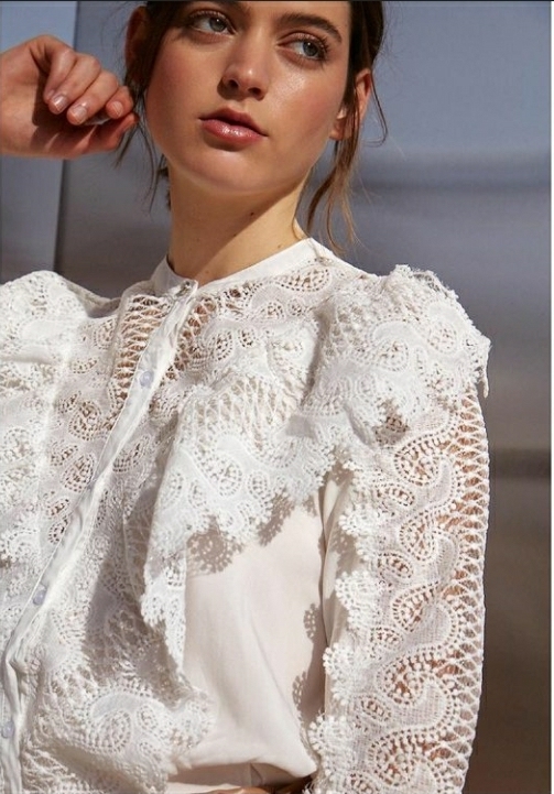 Camisa blanca new arrivals mujer con volados