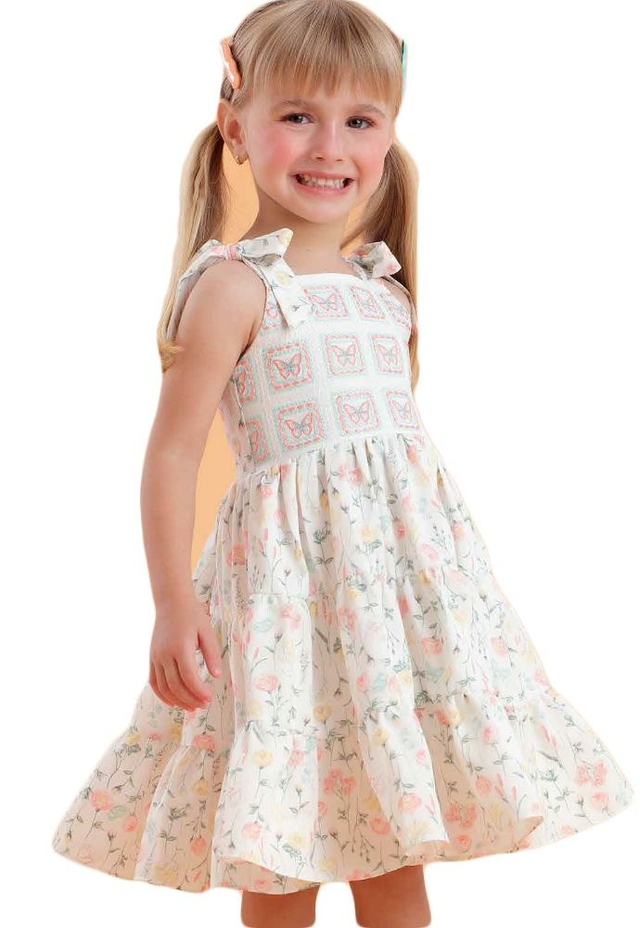 Vestido Infantil Petit Cherie Verão Branco Crochê