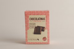 Caja chocolatinas. Con chocolate con leche; blanco; semiamargo o sin azucar.