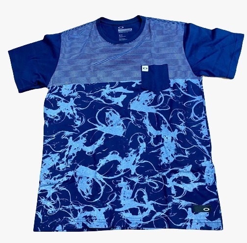 Camiseta Oakley Hexagonal Tee Estampada Masculina - Azul Royal