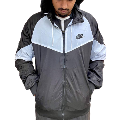 Corta vento nike preto branco sale e cinza