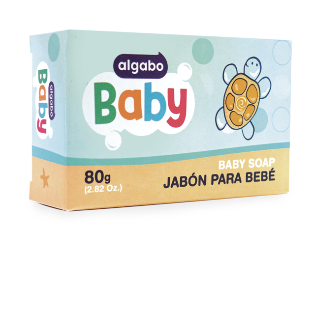 Jabón para bebés sólido con estuche marca Algabo