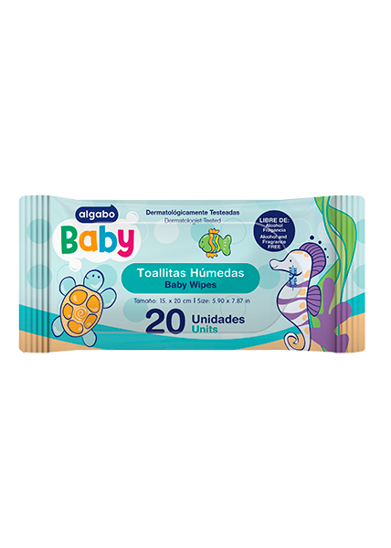 Toallitas húmedas para bebé con jabón.