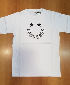 Remera Converse Niño Smiley Blanca