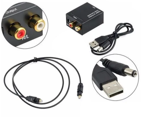 Conversor Audio Digital A Analogico Bluetooth Y Optico A Rca