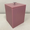 Lixeira rosa quartzo com cromado