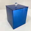 Lixeira azul perolado com cromado e puxador cristal