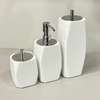 Kit de banheiro 3 peças em resina branco com cromado Valência
