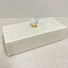 caixa de acrílico travertino com puxador cristal dourado