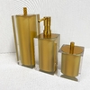 Kit de banheiro 3 peças em resina cristal dourado com dourado
